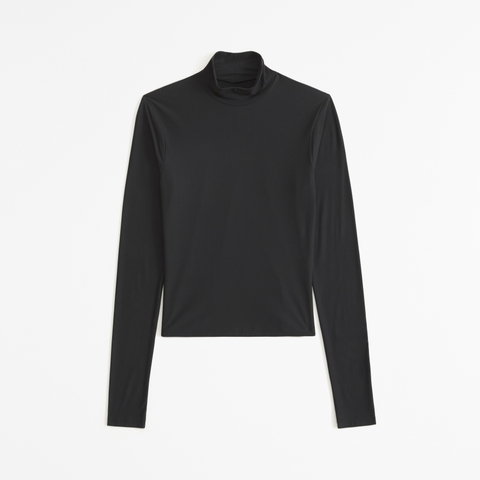 Женские топы Abercrombie & Fitch Soft Matte Seamless Long-Sleeve Cropped Mockneck Top