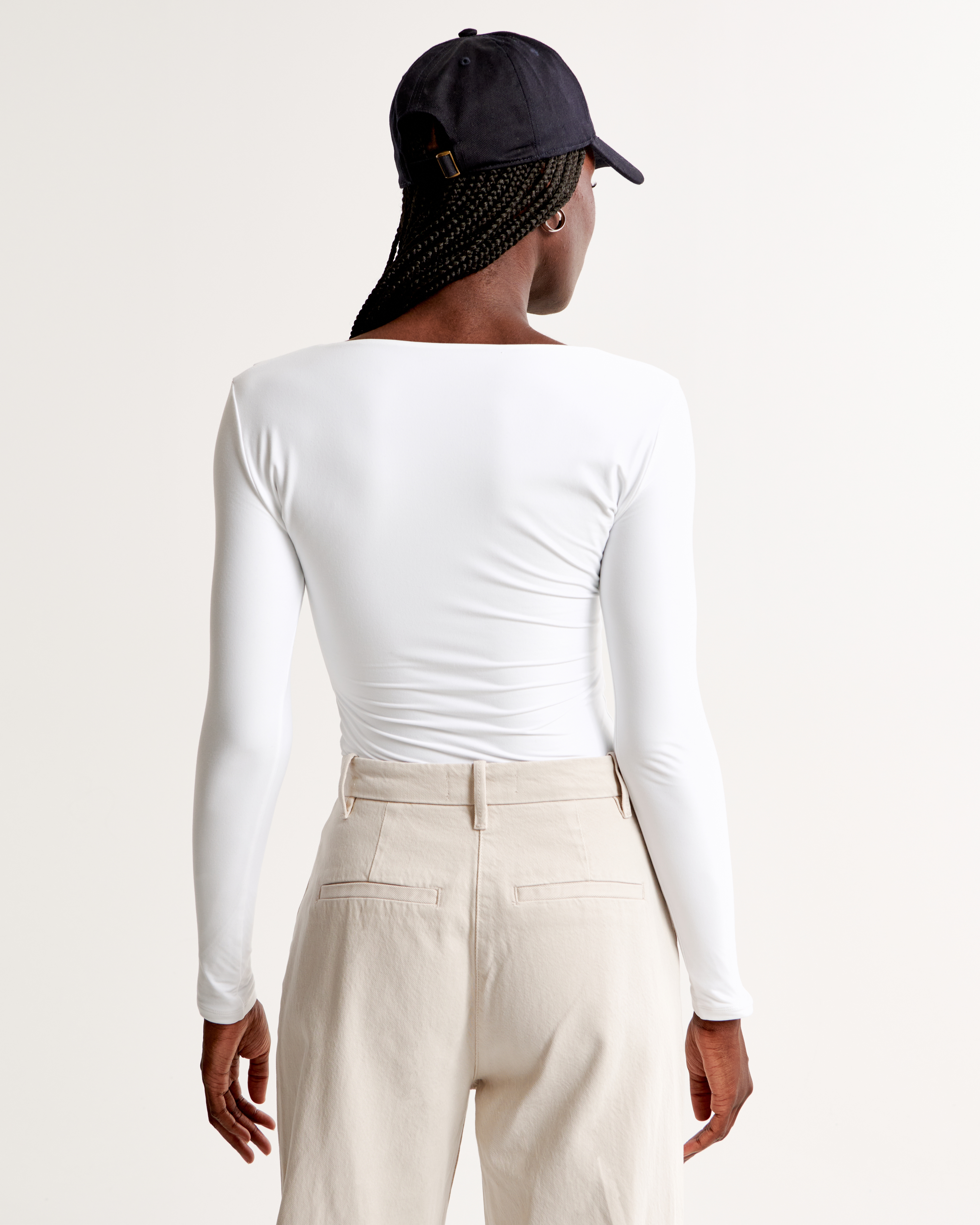 Women's Soft Matte Seamless Long-Sleeve Squareneck Top