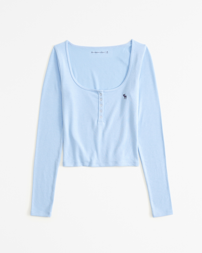 Women's Long-Sleeve Cozy Icon Henley Top | Women's Clearance