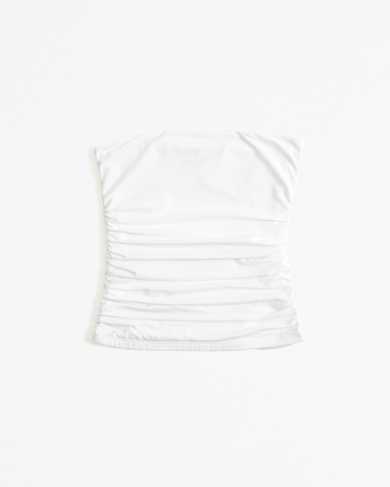 Women's Soft Matte Seamless Ruched Tube Top | Women's Tops ...