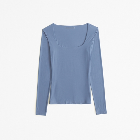 Женские топы Abercrombie & Fitch Soft Matte Seamless Long-Sleeve Tuckable Squareneck Top