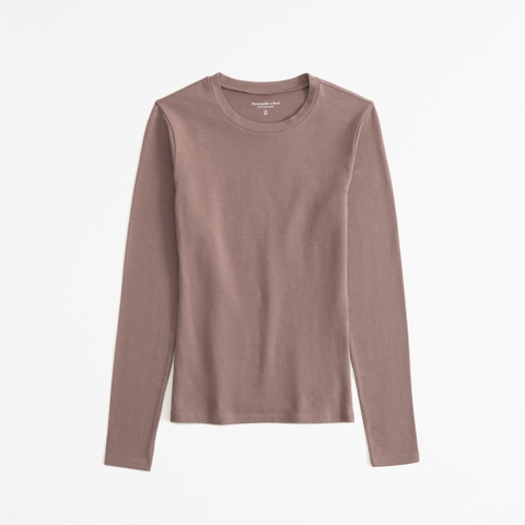 Женские футболки Abercrombie & Fitch Essential Long-Sleeve Tuckable Baby Tee