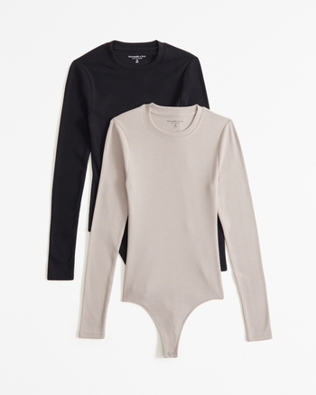 2-Pack Long-Sleeve Rib Crew Bodysuits from Abercrombie & Fitch - $32.97
