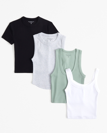 Women's 4-Pack Essential Rib Tops | Women's Clearance | Abercrombie.com
