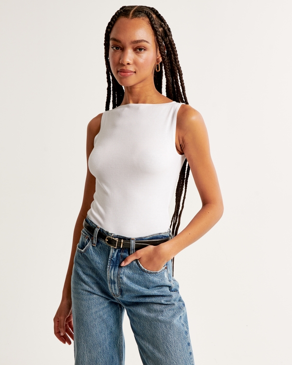 Featherweight Rib Slash Top, White view 1