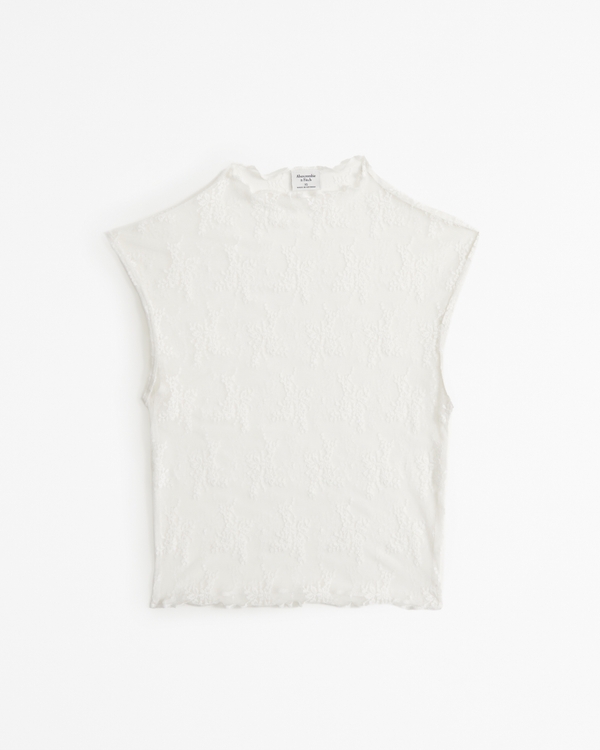 The A&F Paloma Lace Top, White