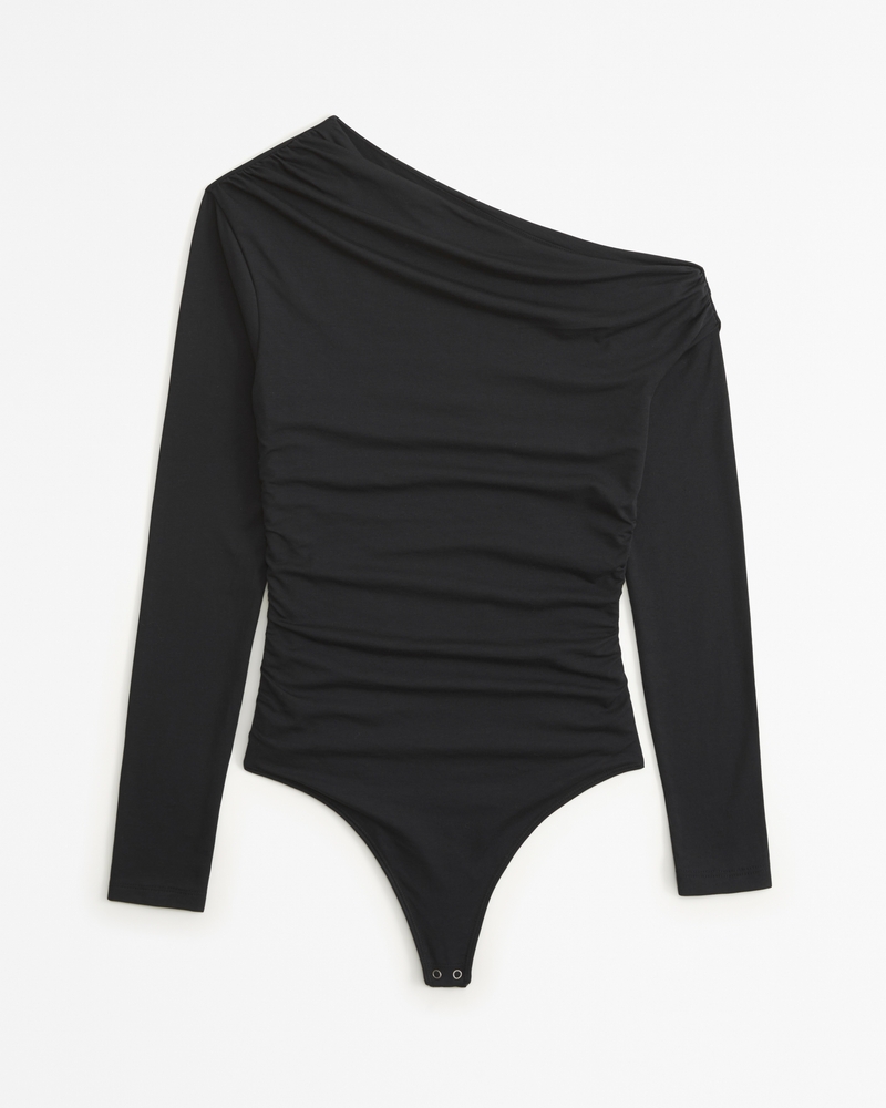 Fashion Long Sleeve One-hand Ladies Bodysuits- Black @ Best Price