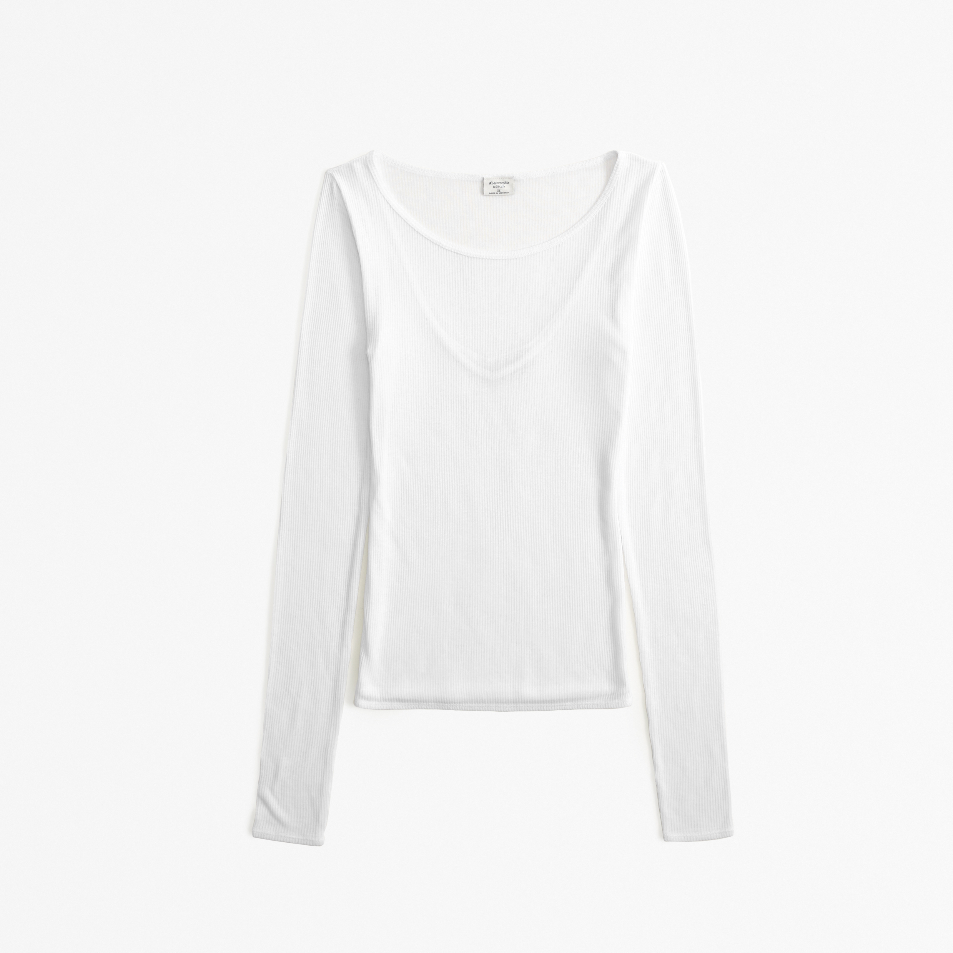 Women's Long-Sleeve Sheer Rib Crew Top | Women's Clearance