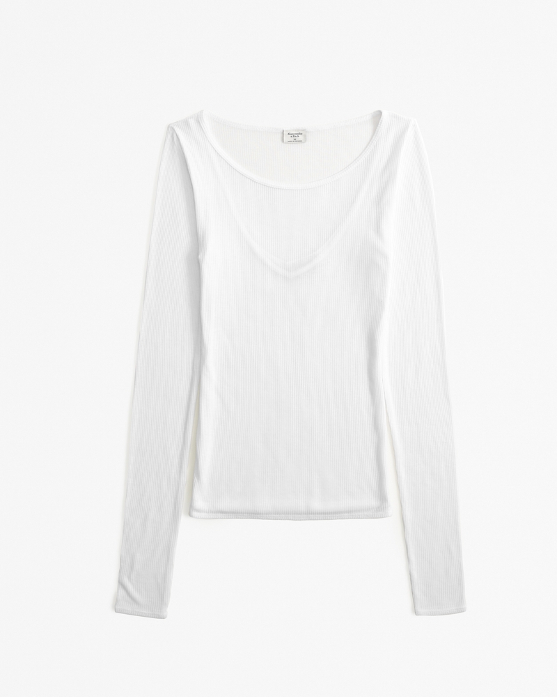 The Long Sleeve Ribbed Top in White – Frank And Oak Canada