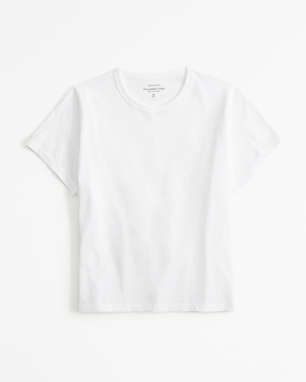 Essential Polished Body-Skimming Tee, White view 1