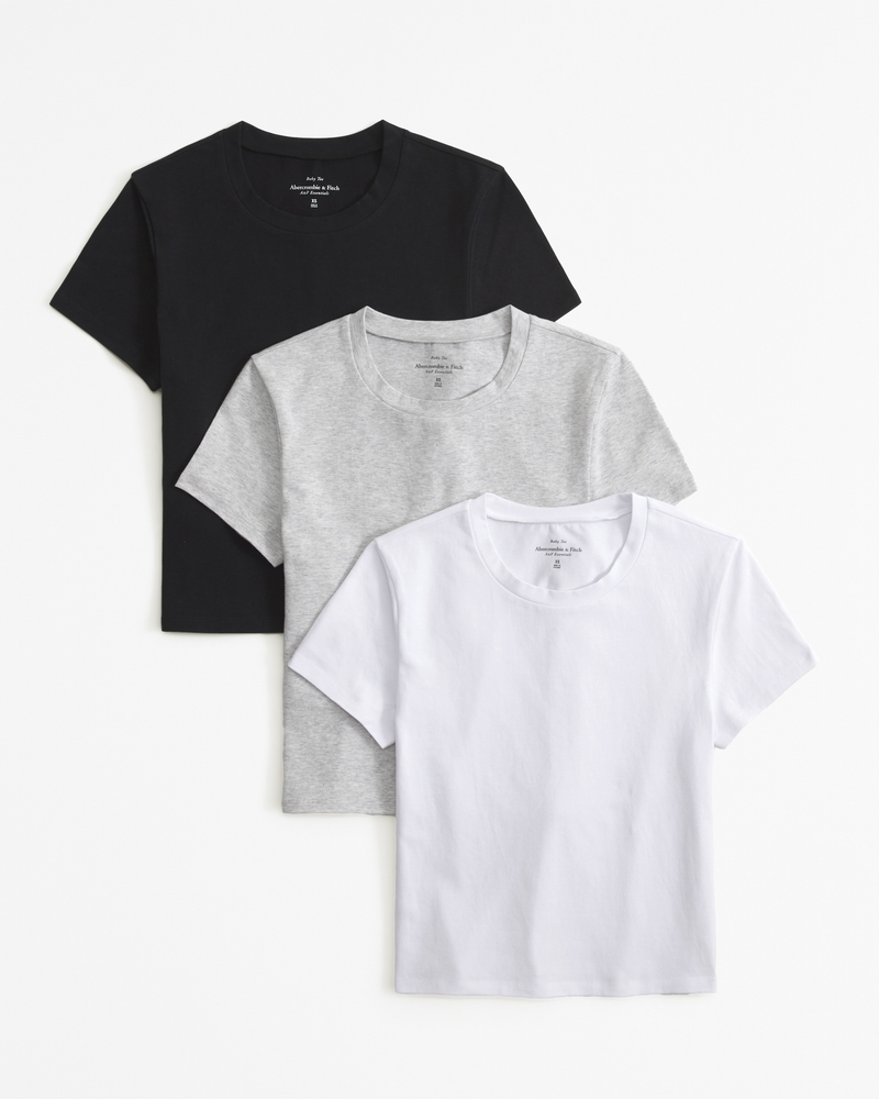 Hollister Co. 3 PACK - Basic T-shirt - white/navy/black/white 
