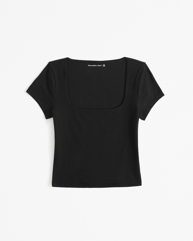 Women's Ribbed Seamless Fabric Square-Neck Top, Women's Sale