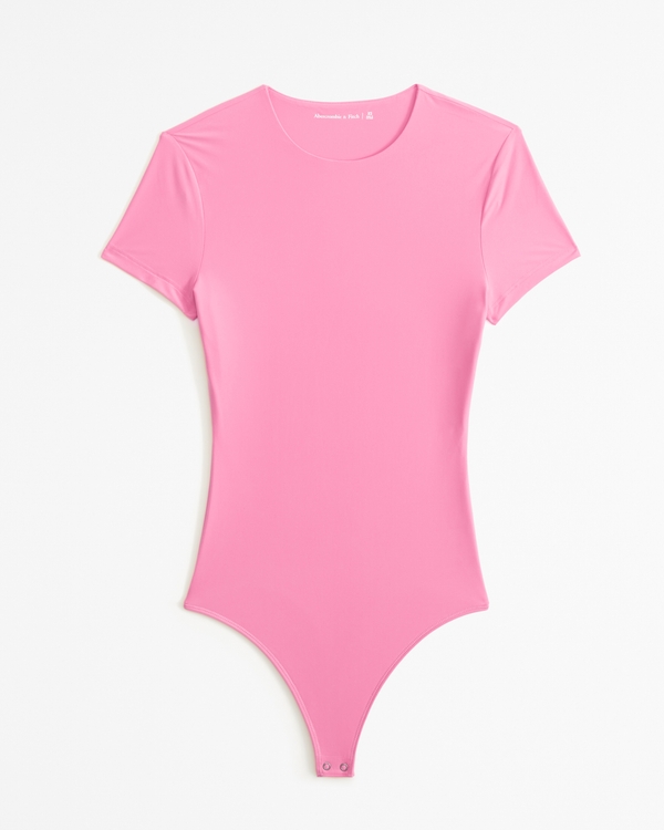 Soft Matte Seamless Tee Bodysuit, Pink