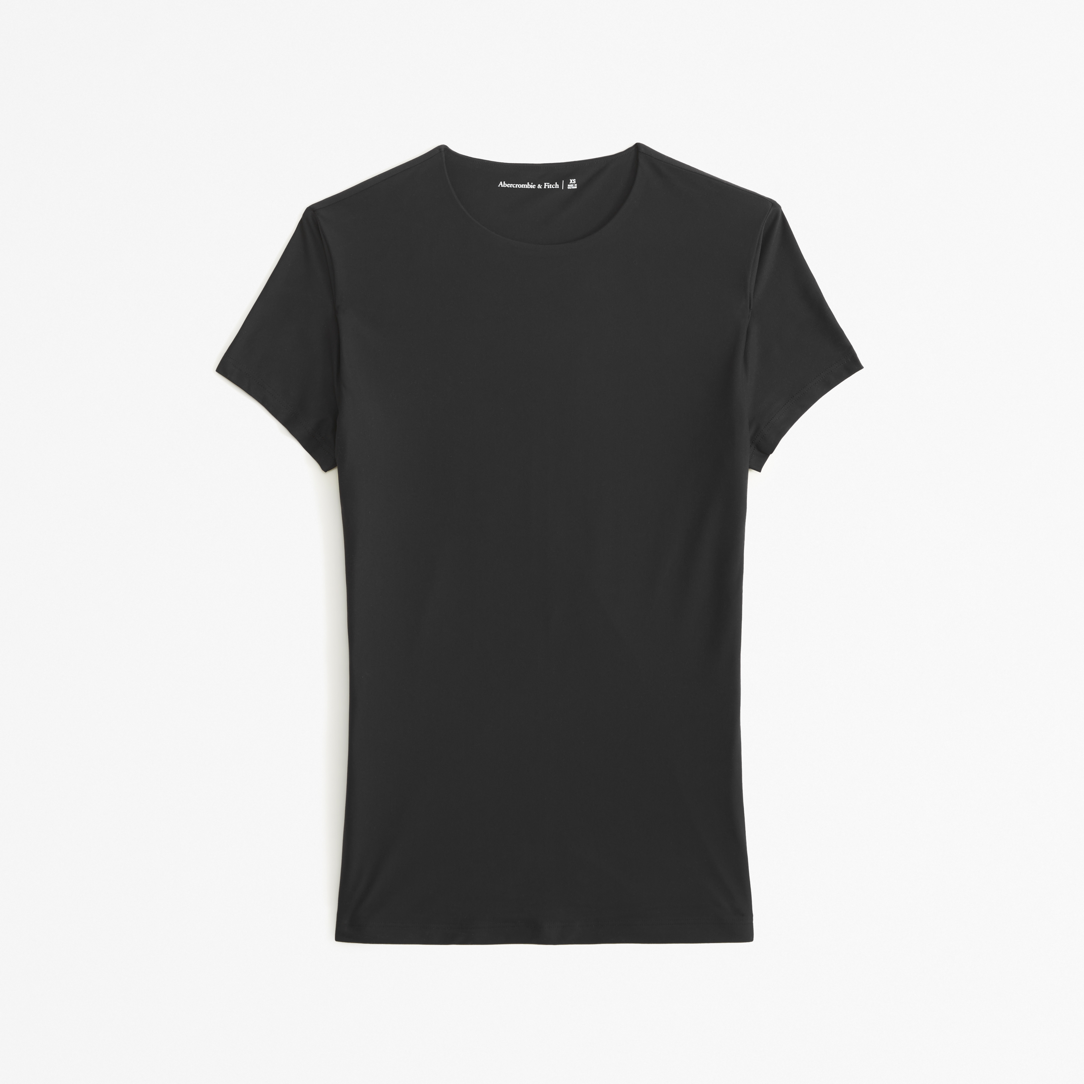 Abercrombie & Fitch Soft Matte Seamless Tuckable Baby Tee In Black