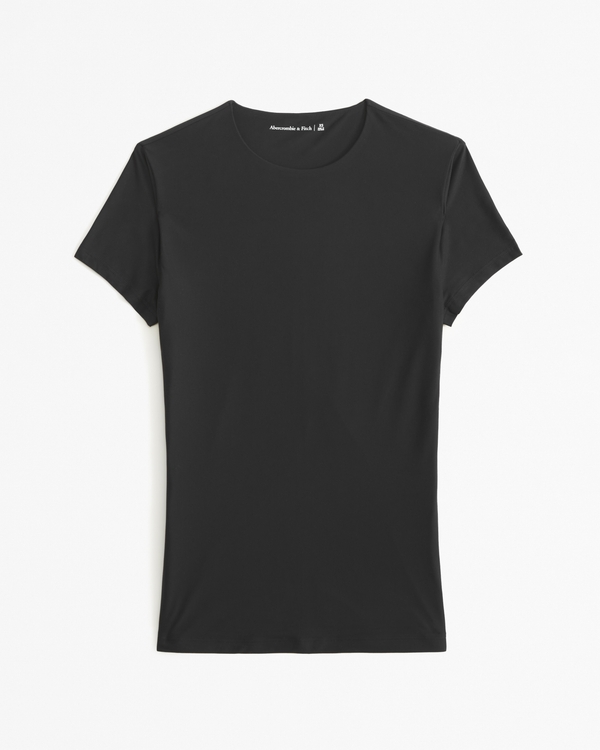 Soft Matte Seamless Tuckable Baby Tee, Black