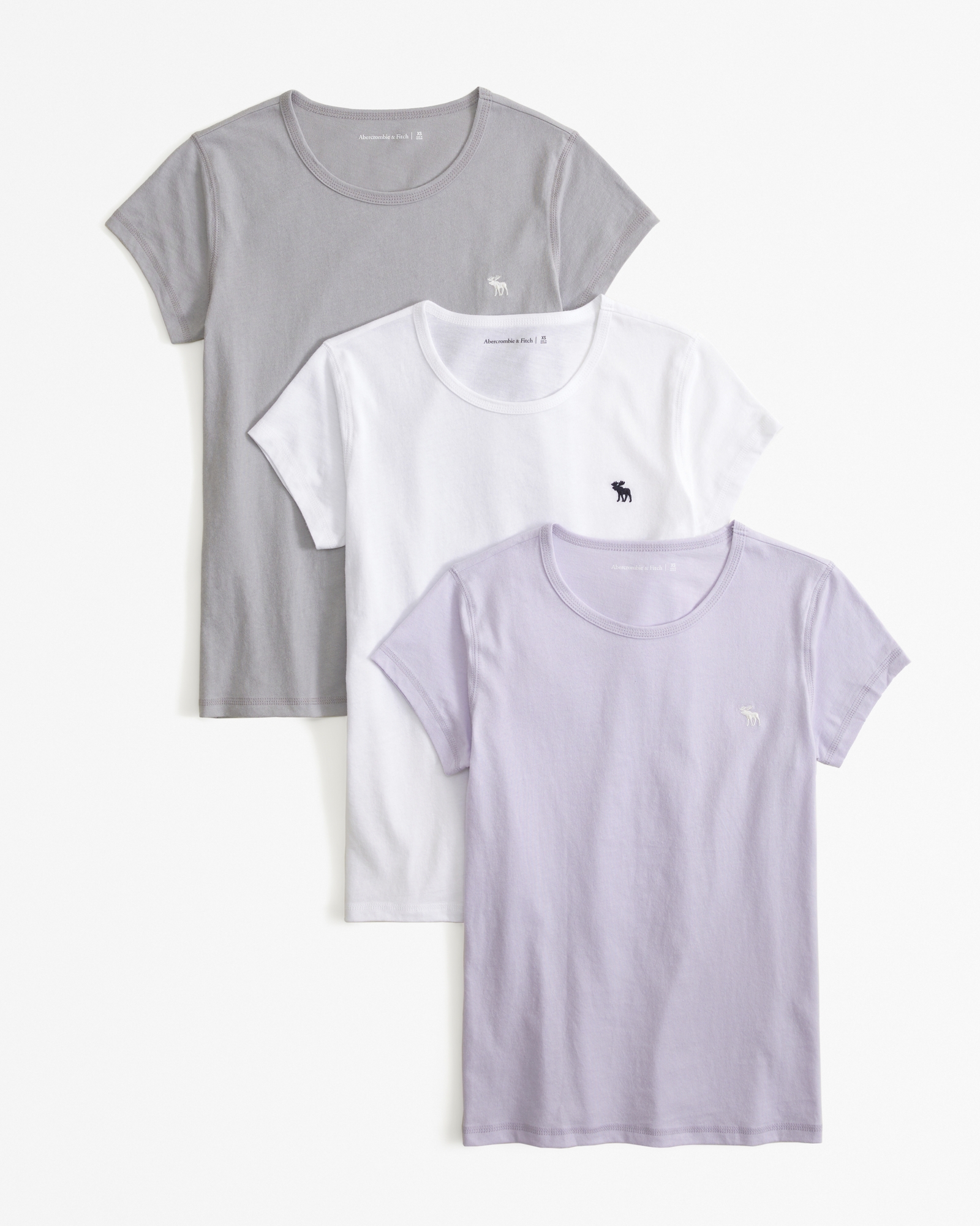 a&f crew tee 3 pack