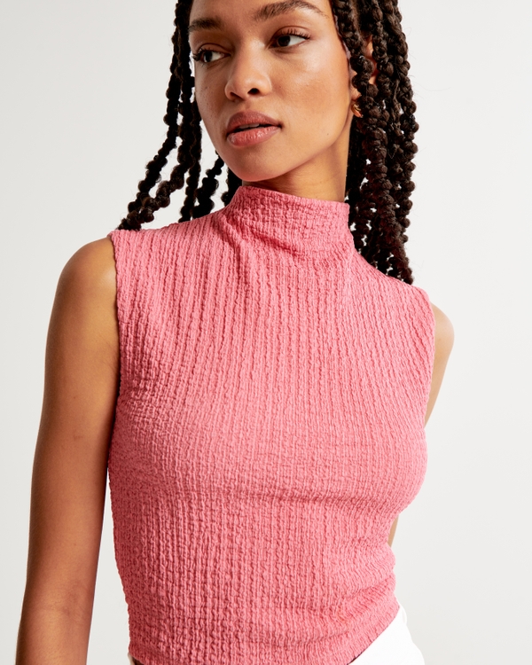 The A&F Paloma Bubble Knit Top, Pink