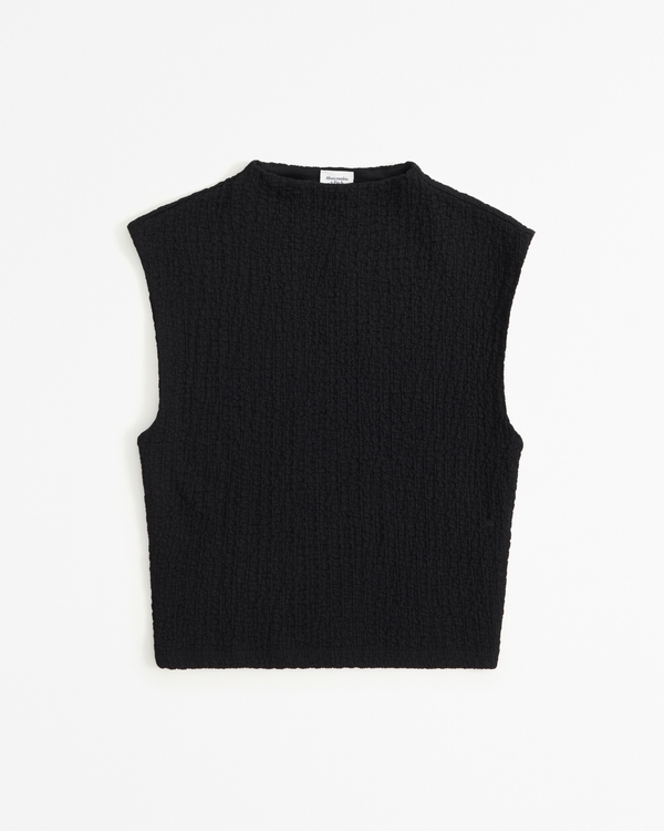 The A&F Paloma Bubble Knit Top, Black