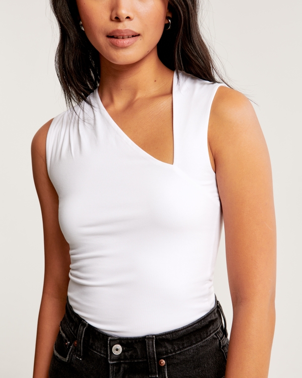 Asymmetrical Draped Top, White view 2