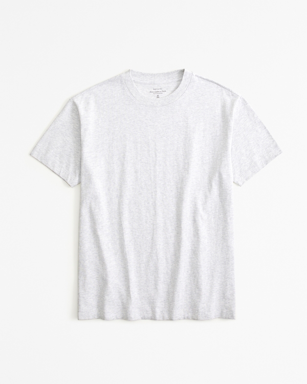 Essential Premium Polished Oversized Tee, Light Grey