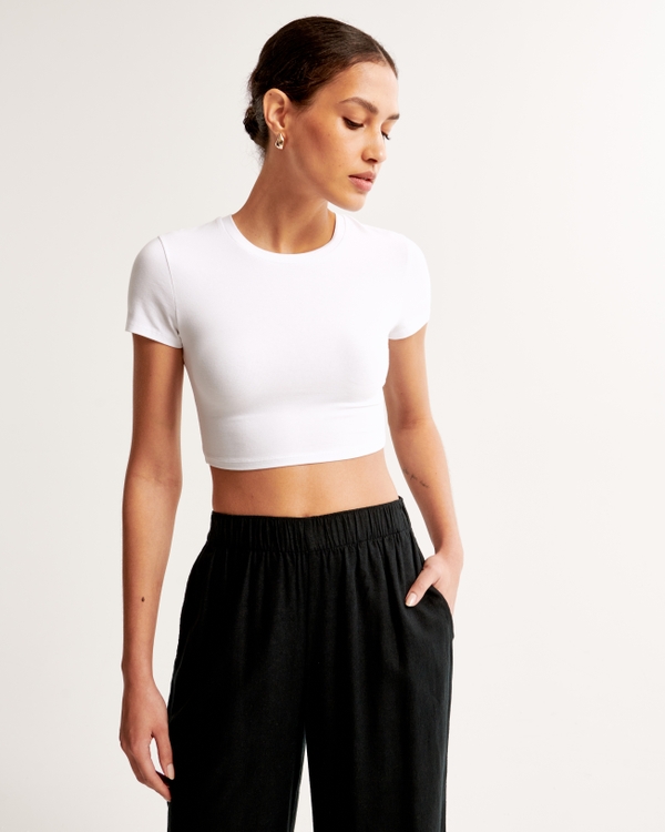 Essential Ultra Cropped Baby Tee, White