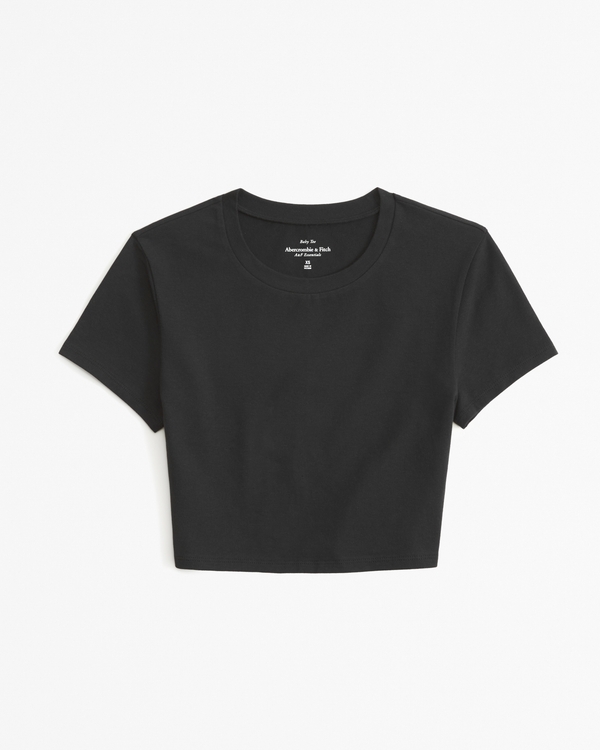 Essential Ultra Cropped Baby Tee, Black