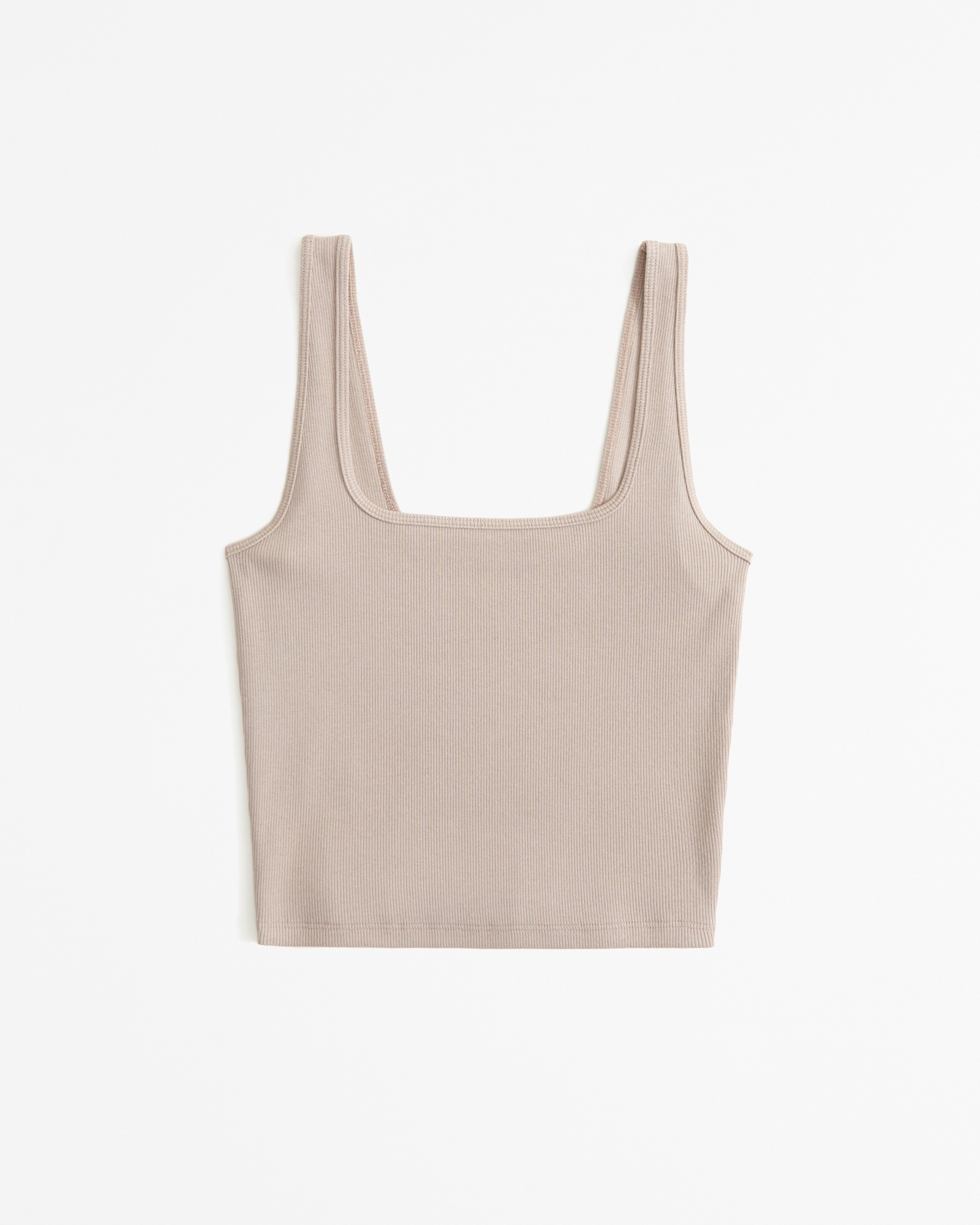 Essential Cropped Squareneck Rib Tank