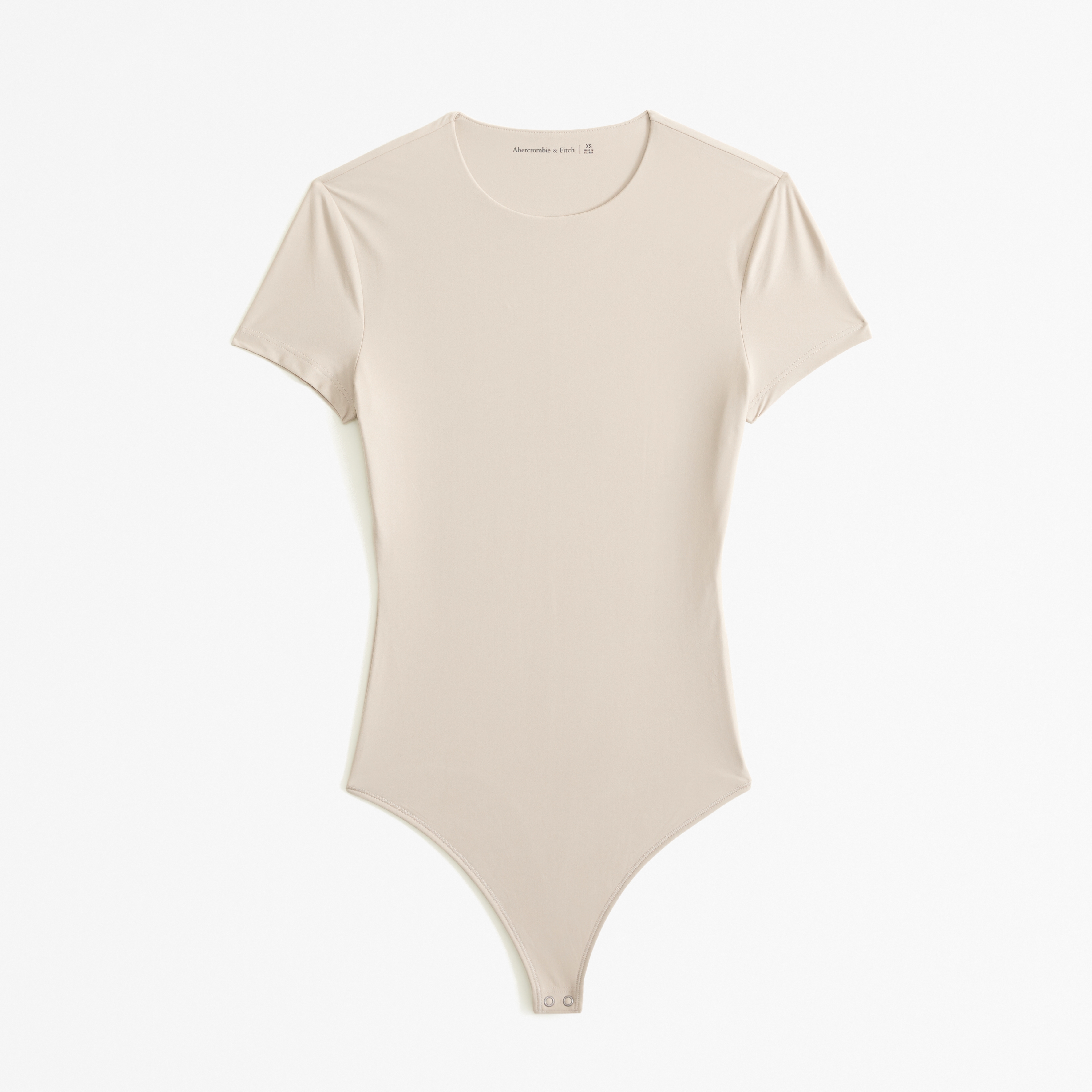 Abercrombie & Fitch Soft Matte Seamless Tee Bodysuit In Brown