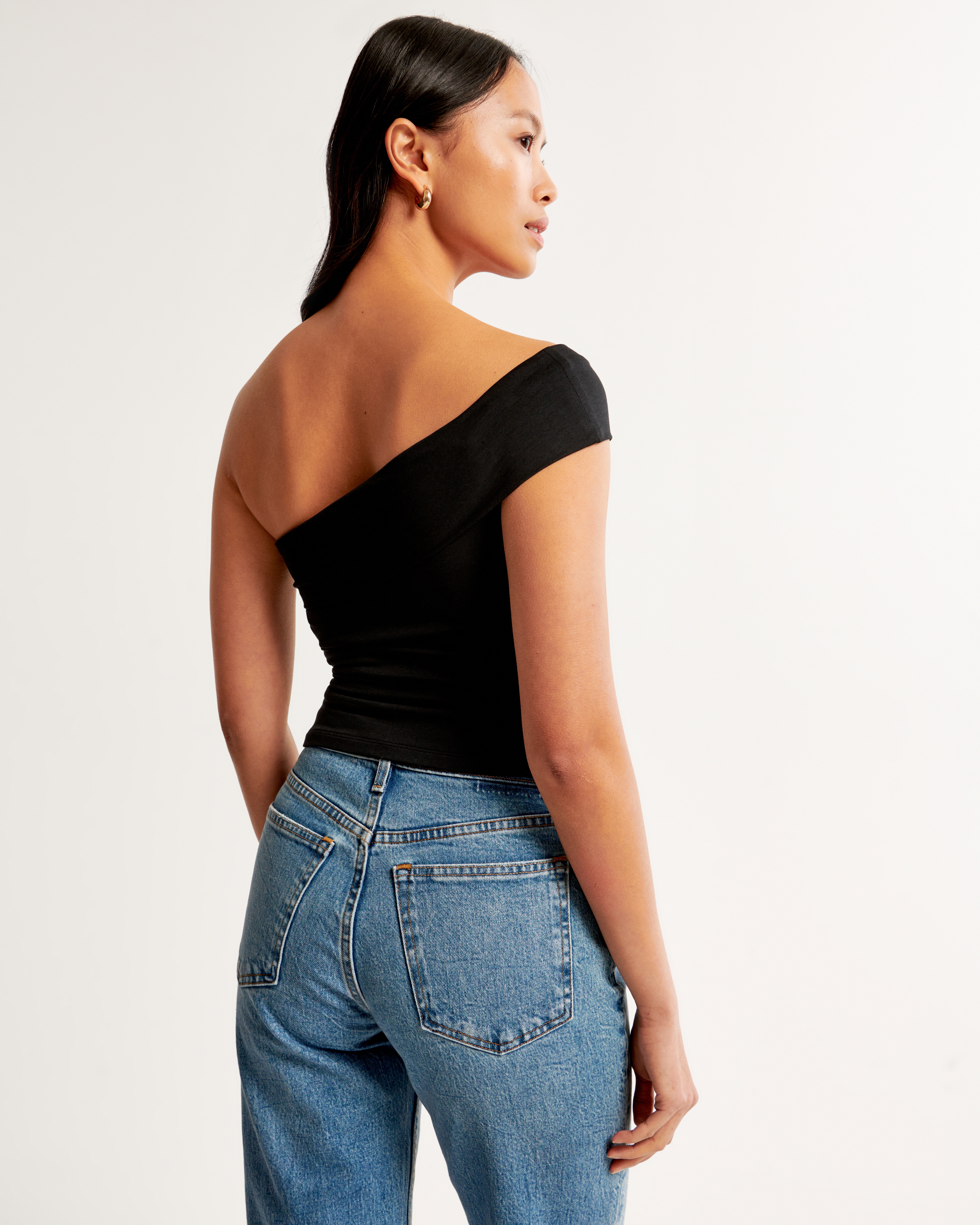 Cotton one shoulder online top