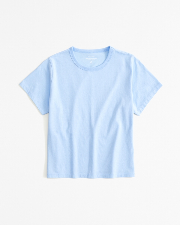 Essential Polished Body-Skimming Tee, Blue