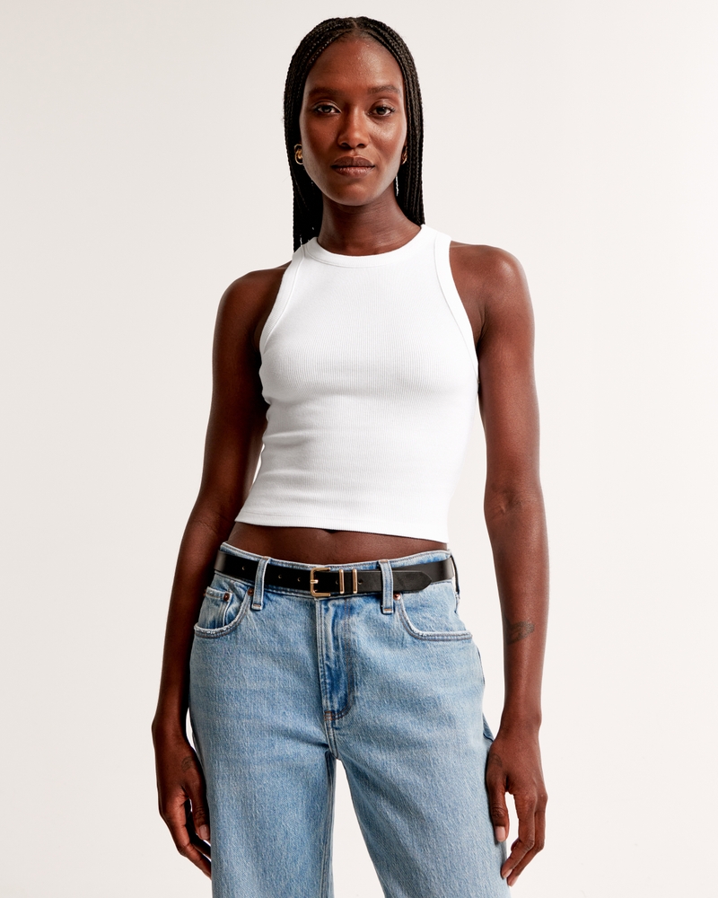 Essential High-Neck Rib Tank