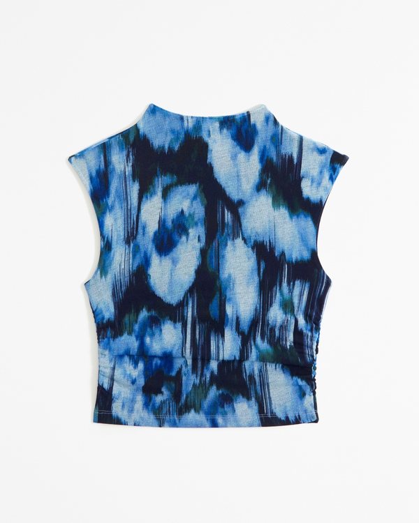 The A&F Paloma Mesh Top, Blue Pattern