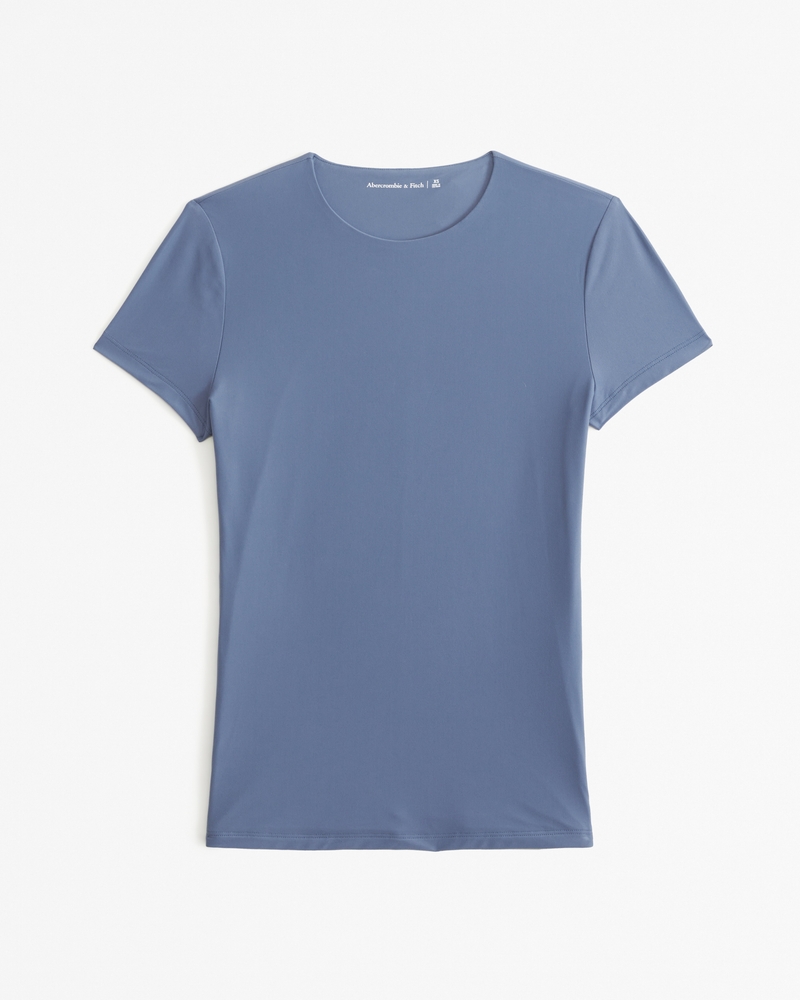 Femme Petit t shirt repliable en tissu mat velout sans couture