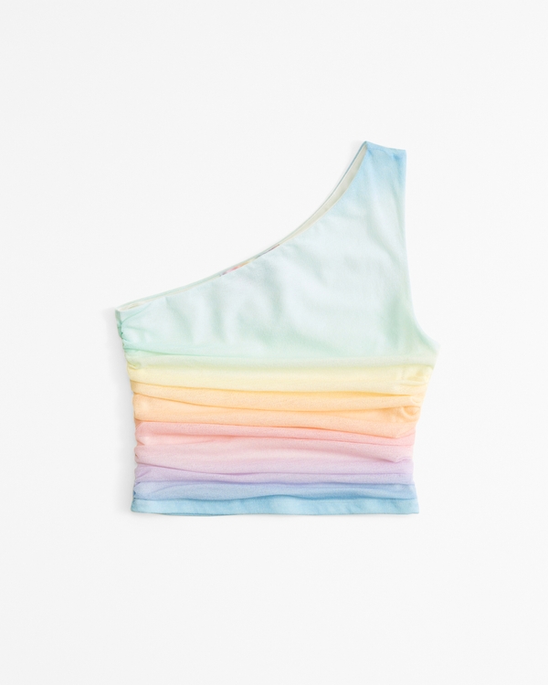 Pride Mesh Asymmetrical Top, Rainbow