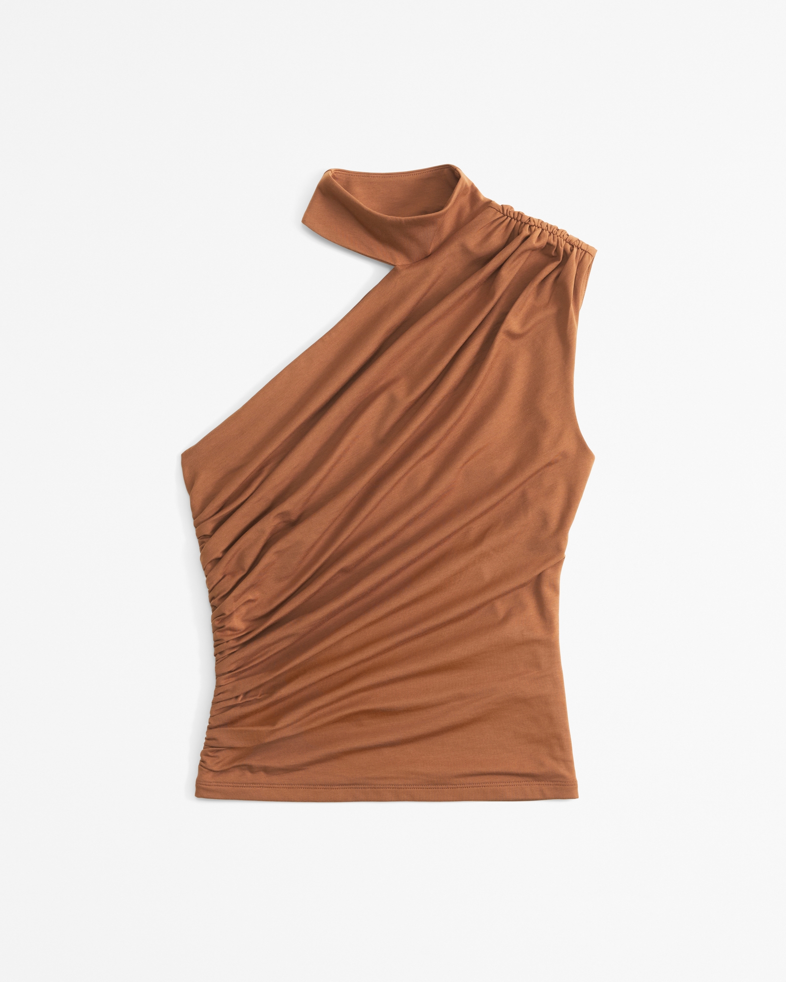 Asymmetrical Draped Mockneck Top