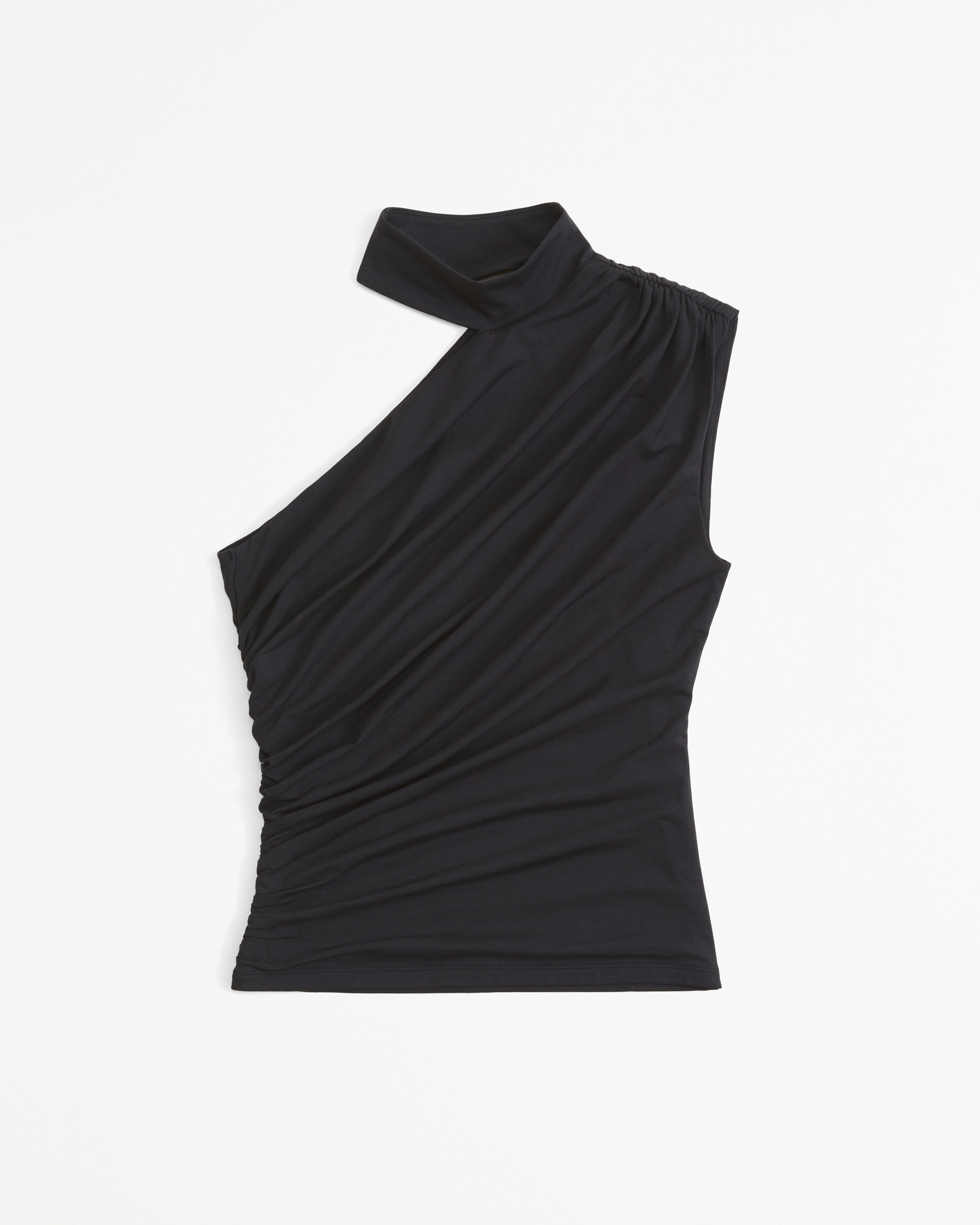 Asymmetrical Draped Mockneck Top