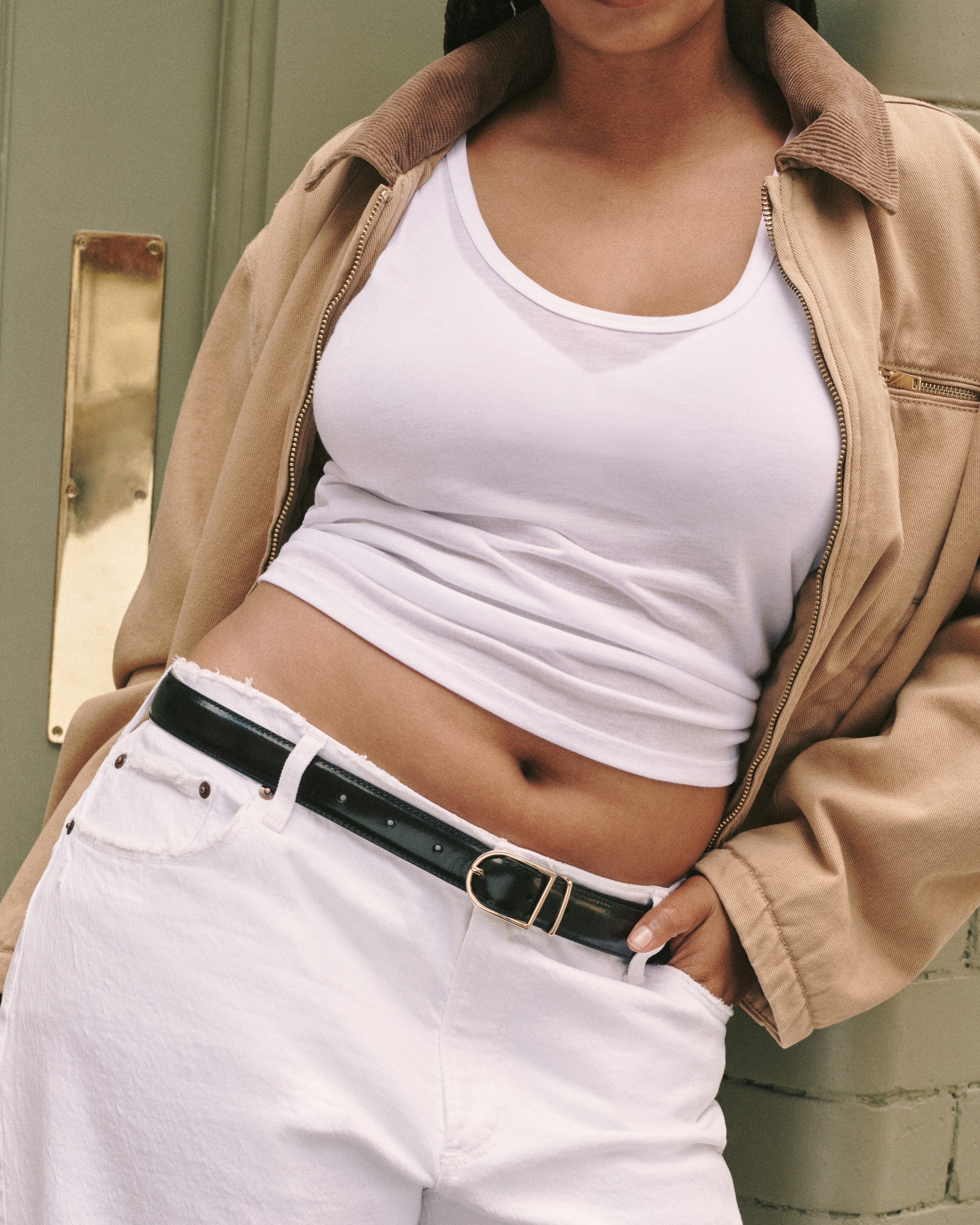 Abercrombie & Fitch Sheer Jersey Scoopneck Tank In White