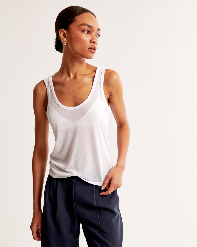 Sheer Jersey Scoopneck Tank