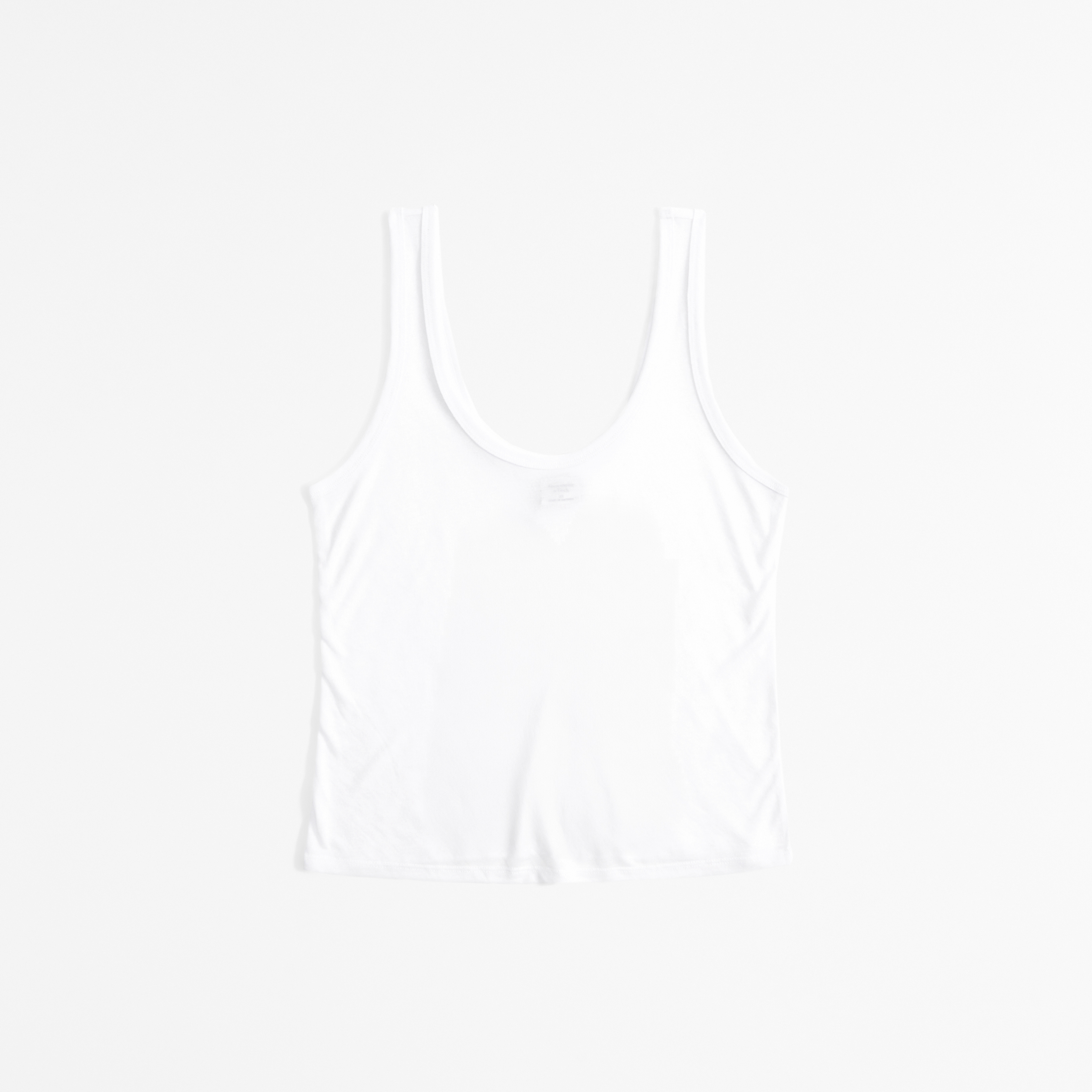 Abercrombie & Fitch Sheer Jersey Scoopneck Tank In White