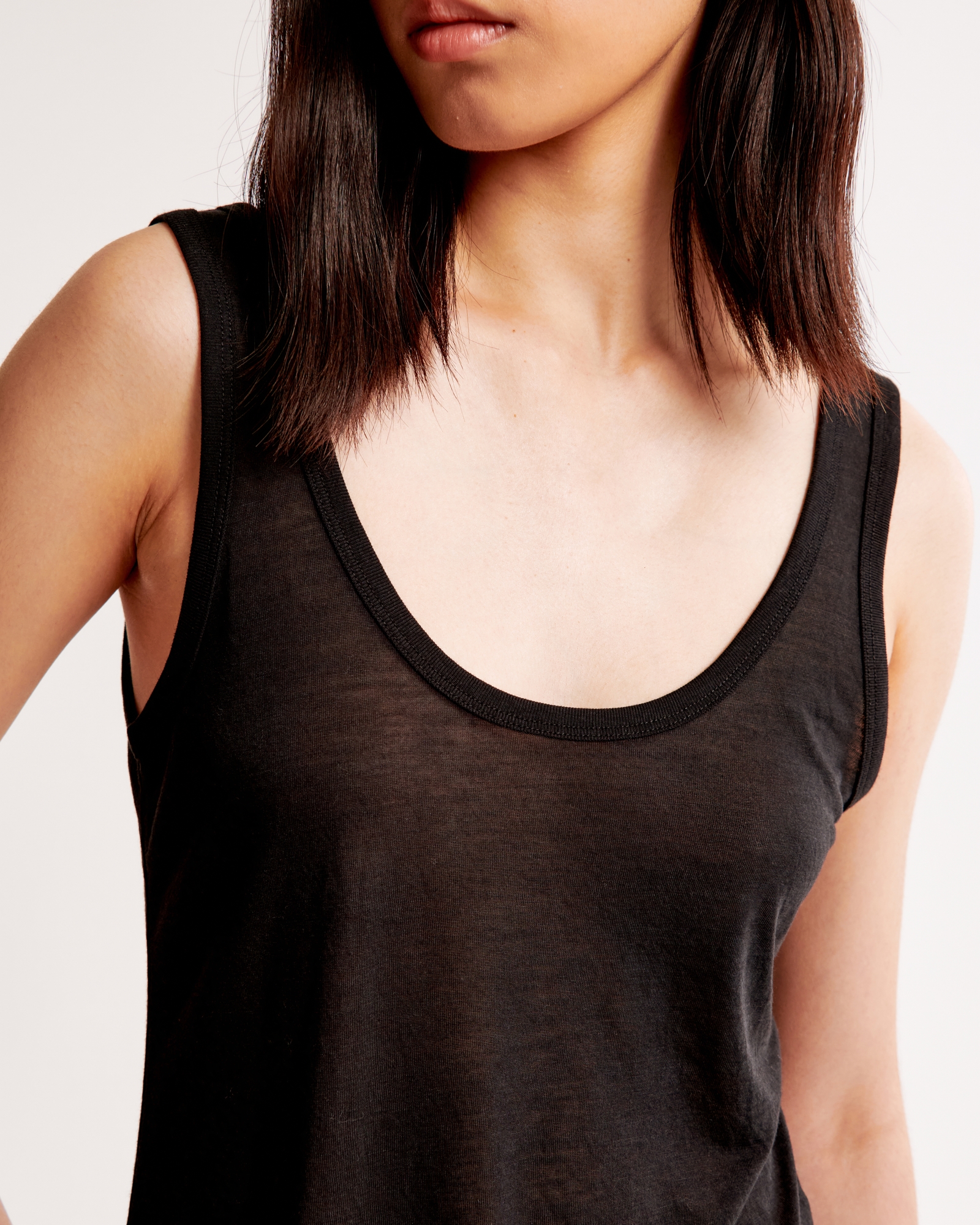 Sheer Jersey Scoopneck Tank