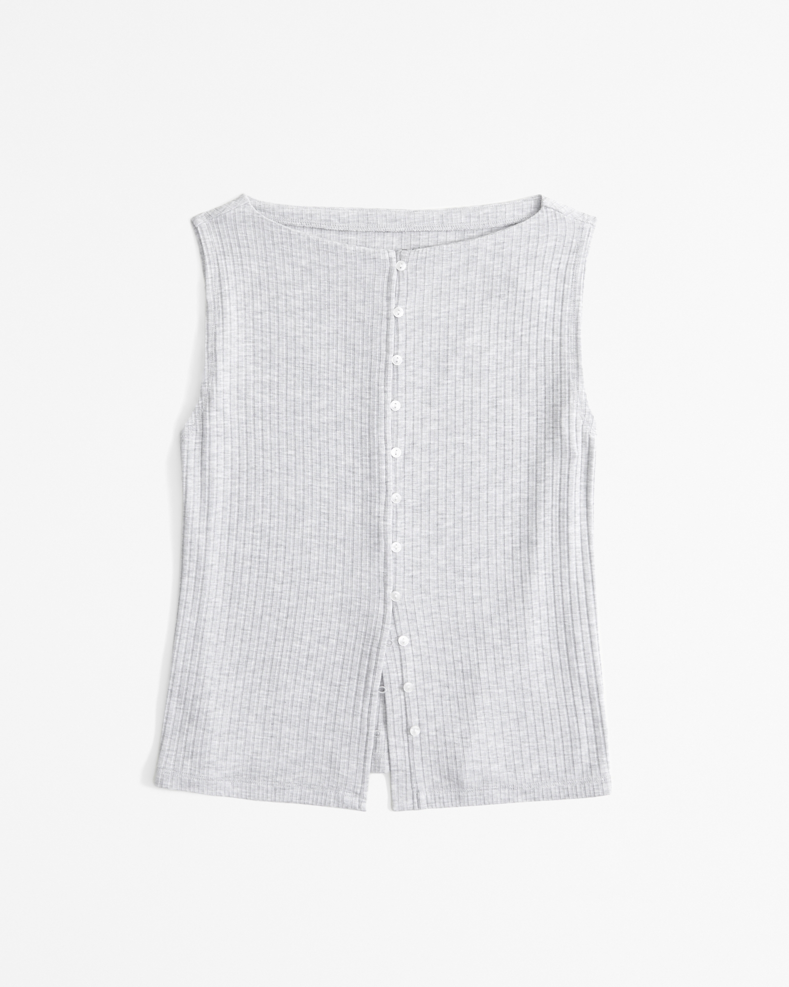 Wide Rib Button-Through Slash Top