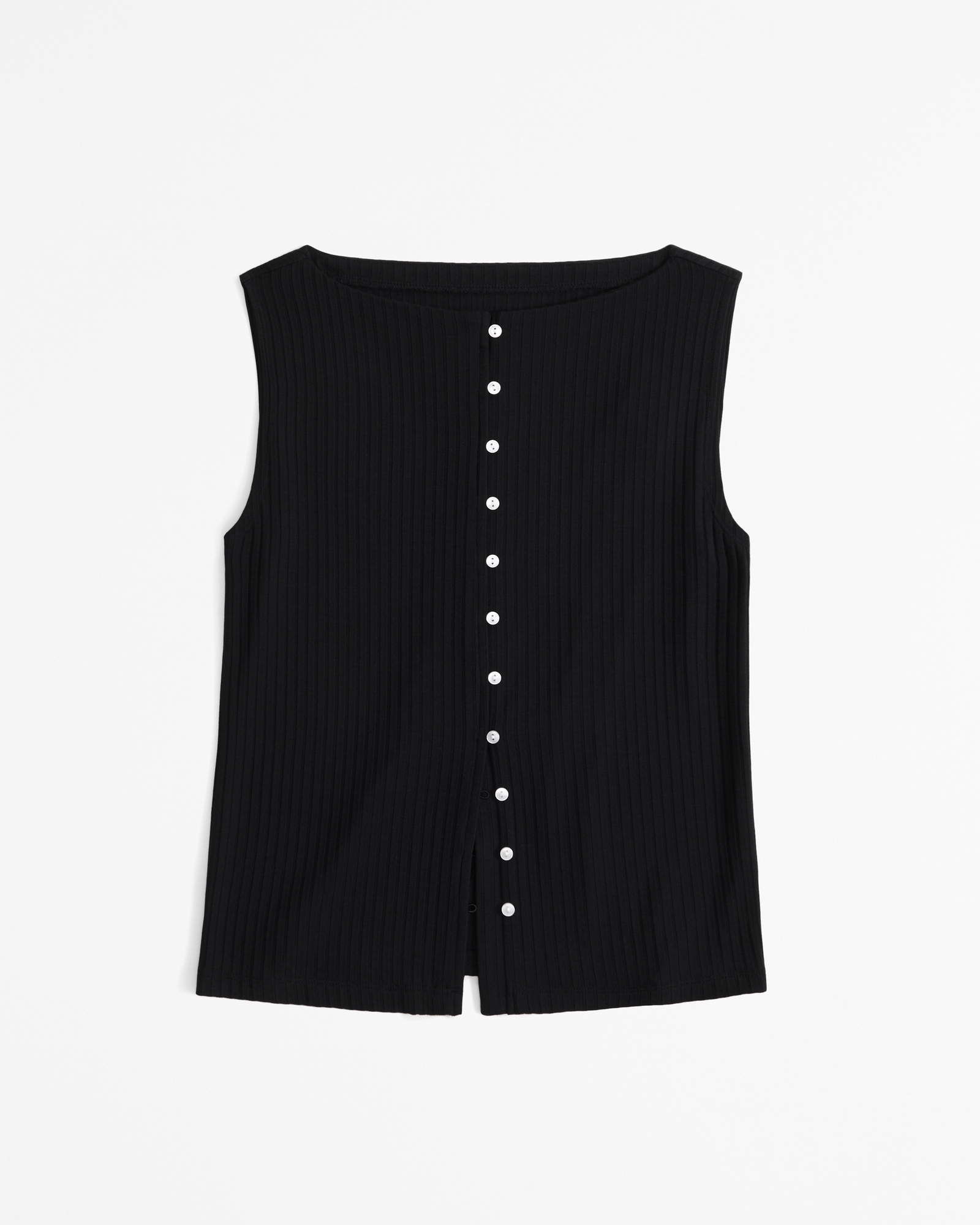 Wide Rib Button-Through Slash Top