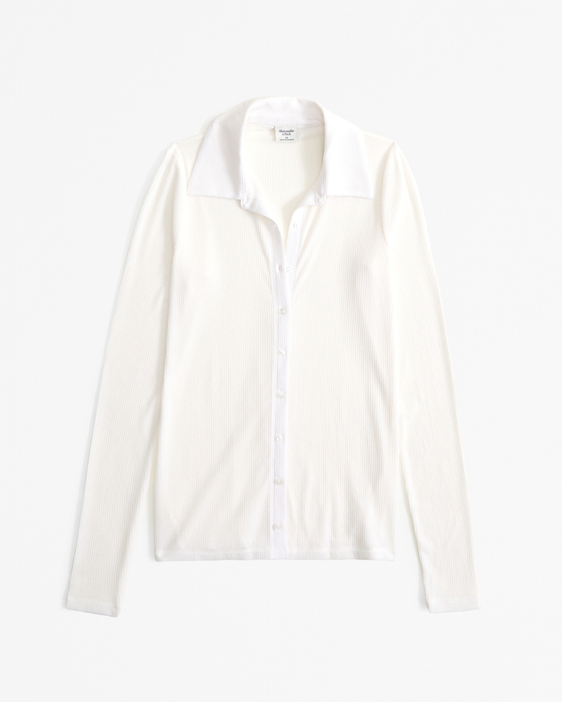 Shannon Sheer Button Down Bodysuit