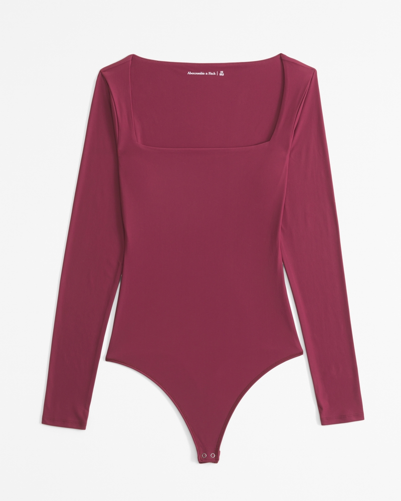 NWT hot Abercrombie Long-Sleeve Ponte Squareneck Bodysuit