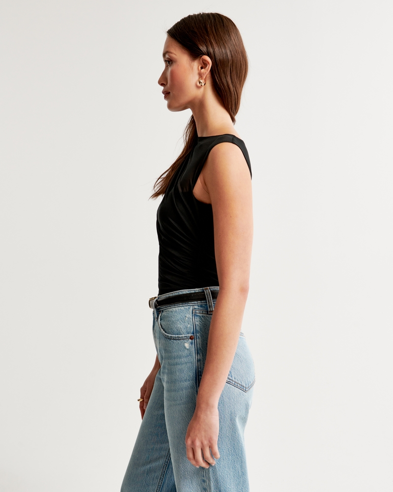 Mesh Draped Slash Top