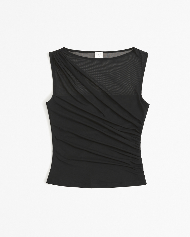 Mesh Draped Slash Top