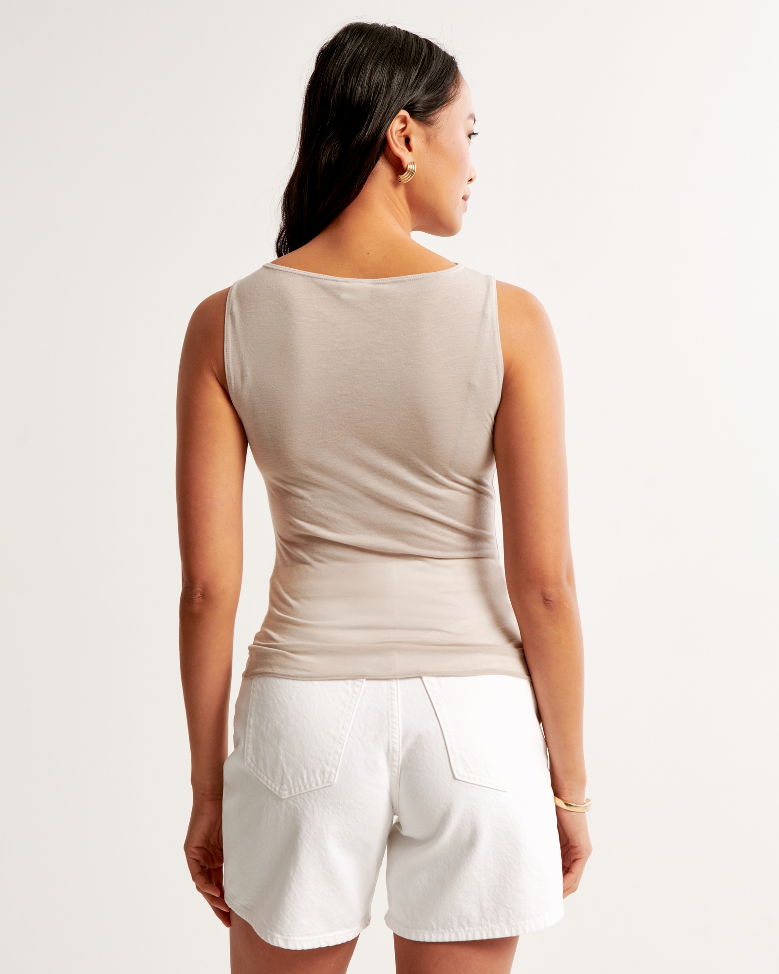 Sheer Jersey Draped Top