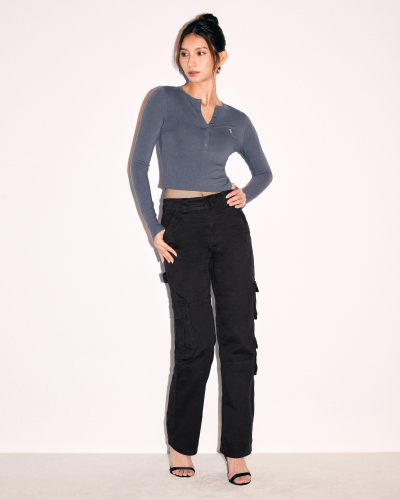 Long-Sleeve Luxe Cozy Crew Henley Top