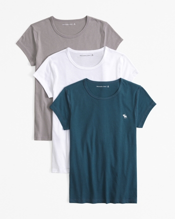 Women s 3 Pack Short Sleeve Icon Crew Tees Women s Tops Abercrombie