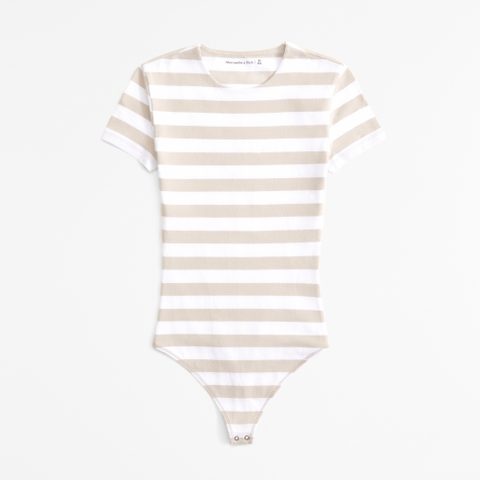 Женские футболки Abercrombie & Fitch Cotton-Blend Seamless Fabric Tee Bodysuit